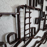 Pueblo 3D Metal Wall Sculpture 50"Wx30"T Dark Brown Enamel Southwest Style LN