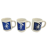 1980s Morton Salt Coffee Mugs: 1914 & 1921 Logos -When It Rains It Pours 3pcs