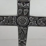 1980s Silver Ornate Church Altar Cross 24"x18" Tabletop Jesus - Mexico - Vintage