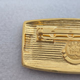 Signed Edgar Berebi Hapsburg Palace Gold Tone Metal Enameled Brooch Ltd Ed