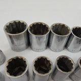 Craftsman 1/2" Drive V-Series SAE 12pt Socket Set 17 pc w/Univ Joint USA Vintage