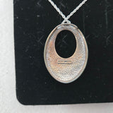 NF 925 Sterling Silver Thailand Marcasite &Crystal 17" Necklace Oval Pendant NEW