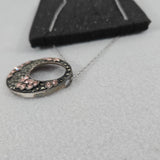 NF 925 Sterling Silver Thailand Marcasite &Crystal 17" Necklace Oval Pendant NEW