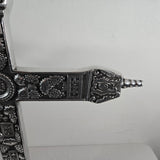 1980s Silver Ornate Church Altar Cross 24"x18" Tabletop Jesus - Mexico - Vintage