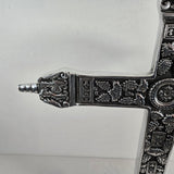 1980s Silver Ornate Church Altar Cross 24"x18" Tabletop Jesus - Mexico - Vintage