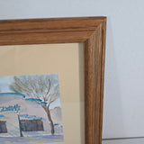Southwestern Watercolor: Zummy's Adobe by Kat Wiederhorn - Mid-20th Century
