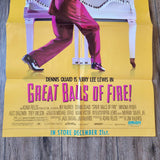 Vtg 1989 Great Balls of Fire Orion Home Video 25x37 Movie Poster w/Dennis Quaid