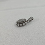 Judith Ripka Signed CZ Cluster Pendant Sterling 925 Oval Thailand Diamonique VG