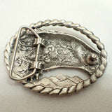 Pewter Bald Eagle EJC 1995 Belt Buckle USA 3-5/8"x2-3/4" Western Rare Vintage