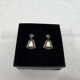 Marcasite & Mother of Pearl Dangle Earrings Thailand 925 A Sterling Silver NEW