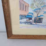 Southwestern Watercolor: Zummy's Adobe by Kat Wiederhorn - Mid-20th Century