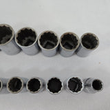 Craftsman 1/2" Drive V-Series SAE 12pt Socket Set 17 pc w/Univ Joint USA Vintage