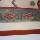 Susan Gillette Signed Original Watercolor Kokopelli Figures Dancing 34x27 Framed