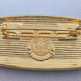 Signed Edgar Berebi Hapsburg Palace Gold Tone Metal Enameled Brooch Ltd Ed