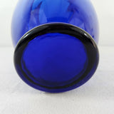 Vtg 80s Cobalt Blue Indiana Glass Illusions Style Glass Vase 11" T w/Flared Rim