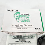 Fujinon CCTV Lens YV2.2x1.4A-SA2L 1/3" 1.4-3.1mm F1.4 DC Auto Iris Fish Eye NEW