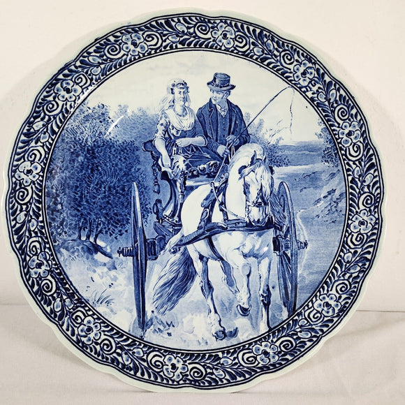 Royal Sphinx Delfts Holland Wall Plate w/Man & Woman in Carriage 16
