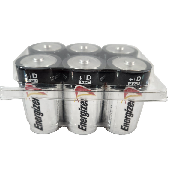 NEW Energizer D Batteries, D Cell Battery Alkaline, 6 Count -Good Until DEC 2027