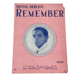 Sheet Music - Irving Berlin's "Remember" c1925 Irving Berlin, Inc. USA Vintage
