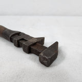Antique W+B Whitman & Barnes Adj Steel 7" Monkey Wrench Hammer w/Wood Handle USA