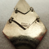 SOMBRAS Mexico Abalone Shell Geometric Dangle Earrings, Alpaca Silver , Vintage