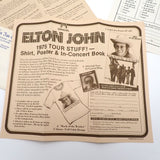 Vintage Elton John Fan Club 1975 1976 Newsletter Poster Mailer Set