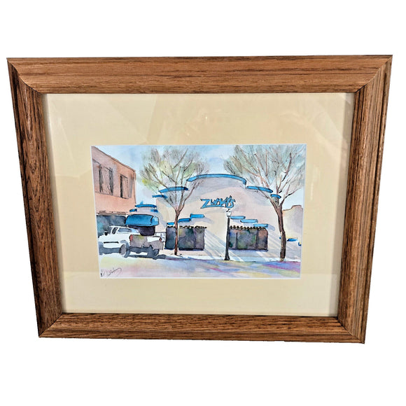 Southwestern Watercolor: Zummy's Adobe by Kat Wiederhorn - Mid-20th Century