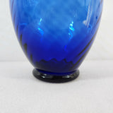 Vtg 80s Cobalt Blue Indiana Glass Illusions Style Glass Vase 11" T w/Flared Rim