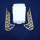 Traditions White Porcelain Santa Sleigh Reindeer Gold Accents w/Box 3pc Set 1999