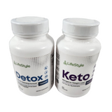 LifeStyle Brand Keto 700mg & Detox 730mg 60 Capsules/Bottle - NEW Sealed 5/2025