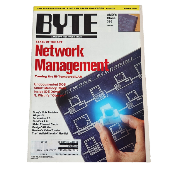 Vintage March 1991 BYTE Magazine State of the Art Network Management