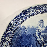 Royal Sphinx Delfts Holland Wall Plate w/Man & Woman in Carriage 16" Blue+White
