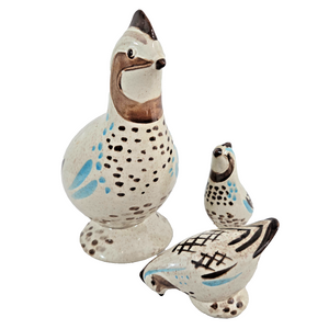 Red Wing Potteries Bob White Quail (1) Appetizer Server + (1) Pair Bird Shakers