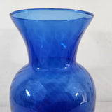 Vtg 80s Cobalt Blue Indiana Glass Illusions Style Glass Vase 11" T w/Flared Rim