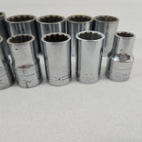 Craftsman 1/2" Drive V-Series SAE 12pt Socket Set 17 pc w/Univ Joint USA Vintage