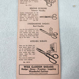 Vintage J. Wiss & Sons 9" Model C Pinking Shears Box & Instructions - 1930s-40s