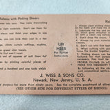 Vintage J. Wiss & Sons 9" Model C Pinking Shears Box & Instructions - 1930s-40s