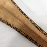 RARE Primitive 15" Tribal Ceremonial War Club Wood Hand Carved Geometric Pattern