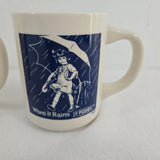 1980s Morton Salt Coffee Mugs: 1914 & 1921 Logos -When It Rains It Pours 3pcs