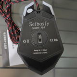 USB Gaming Mouse Optical LED RGB Braided Cable New Seibosfy Q-7 Wired