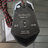 Seibosfy Q-7 Wired USB Gaming Mouse Optical LED RGB Braided Cable New