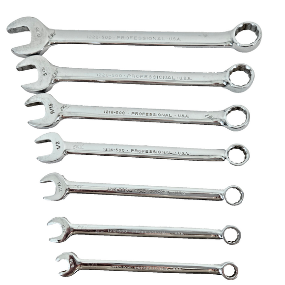 Proto Professional 500 Series Combination Wrench 7pc Set 1222-1210 11/16