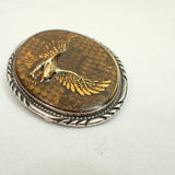 SSI Diamondback Rattler Eagle Belt Buckle Western Handcrafted USA 3-7/8" Vintage