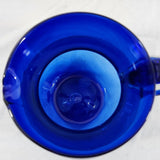 Vintage Cobalt Blue Large 9" Glass Water Carafe Pitcher Hand Blown