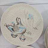 Lot of 10 Red Wing Potteries - Bob White Quail - 10-7/8" Dinner Plates 1962 MCM