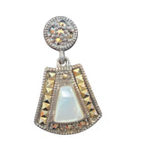 Marcasite & Mother of Pearl Dangle Earrings Thailand 925 A Sterling Silver NEW