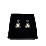 Marcasite & Mother of Pearl Dangle Earrings Thailand 925 A Sterling Silver NEW