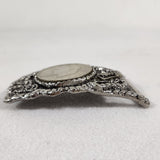 Vintage Howdy 1971 Eisenhower Dollar Coin Western 3.5x2 Belt Buckle Floral