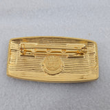 Signed Edgar Berebi Hapsburg Palace Gold Tone Metal Enameled Brooch Ltd Ed