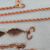 Vtg 12 pc Collection of Copper/Copper-Colored Bracelets, Necklaces & Belt Buckle